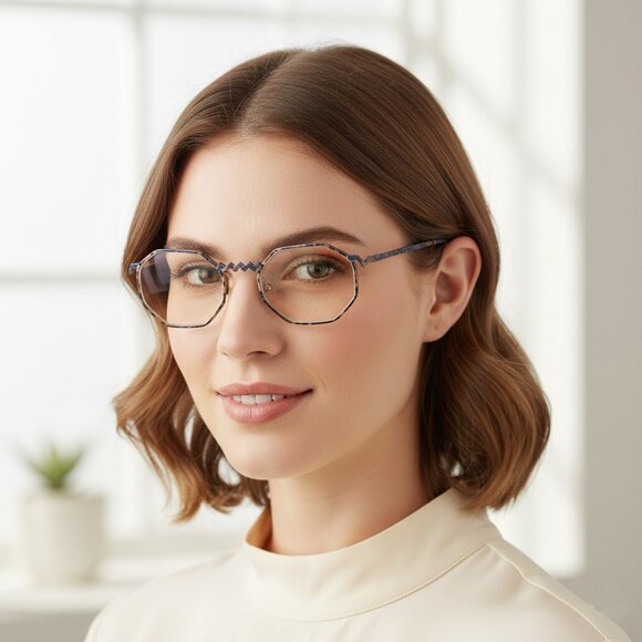 TAXI 251 Vintage UNISEX Casanova Gold Blue Optical/Prescription Eyeglasses Frame - Picture 1 of 16